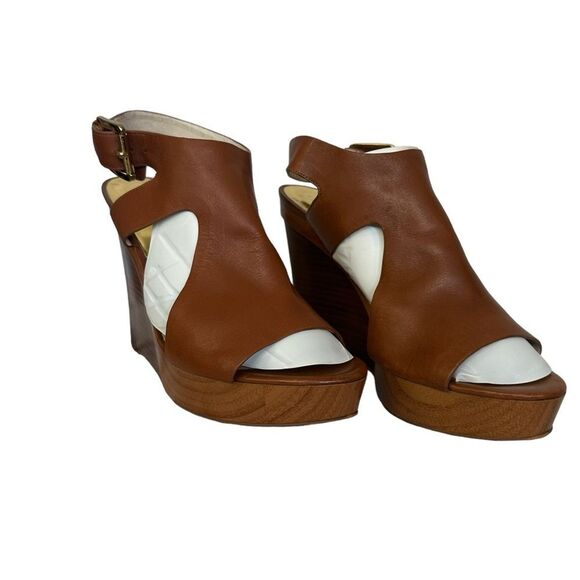 Michael Kors Brown leather Wood Wedges - Picture 11 of 11